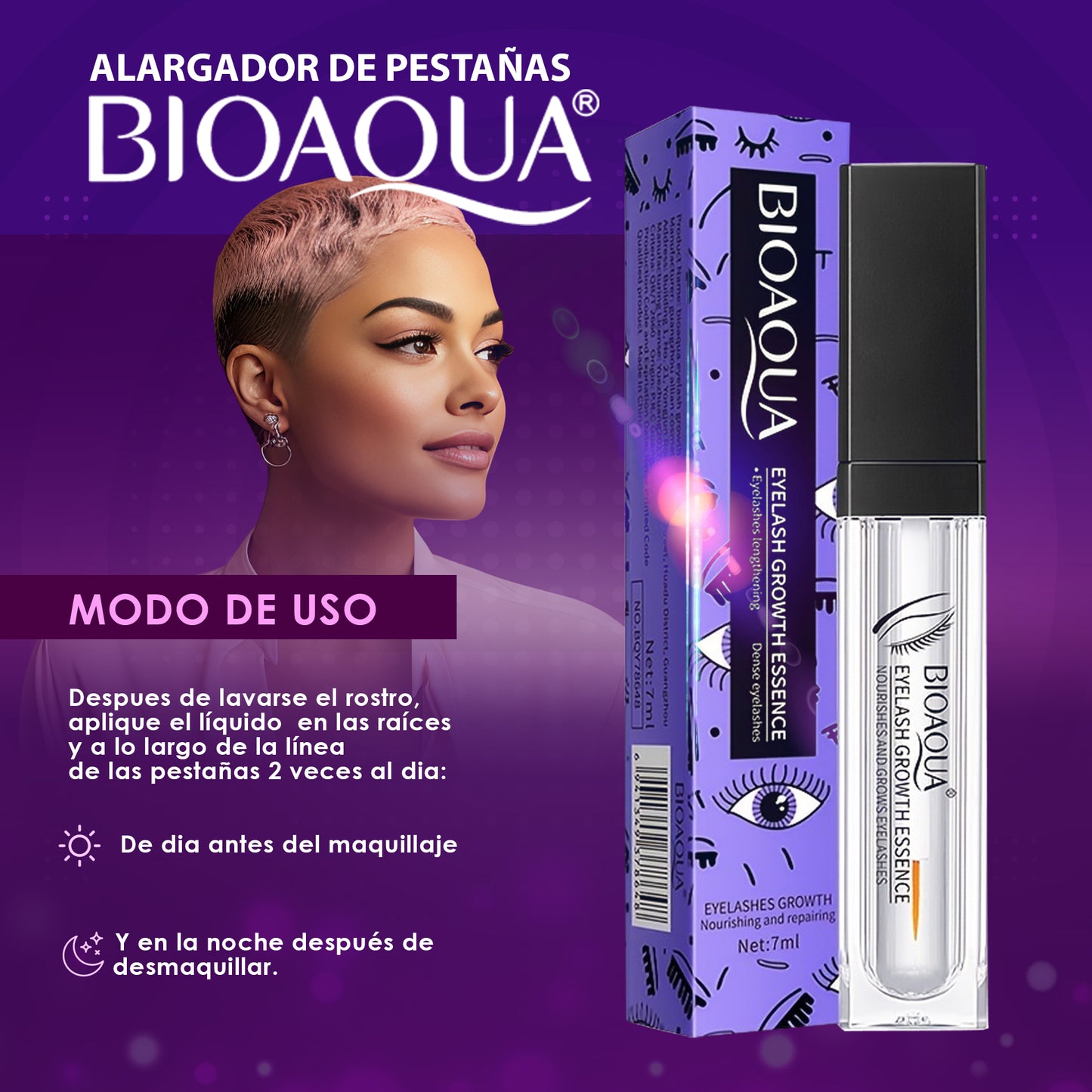 🌟 BIOAQUA SÉRUM CRECIMIENTO PESTAÑAS Y CEJAS